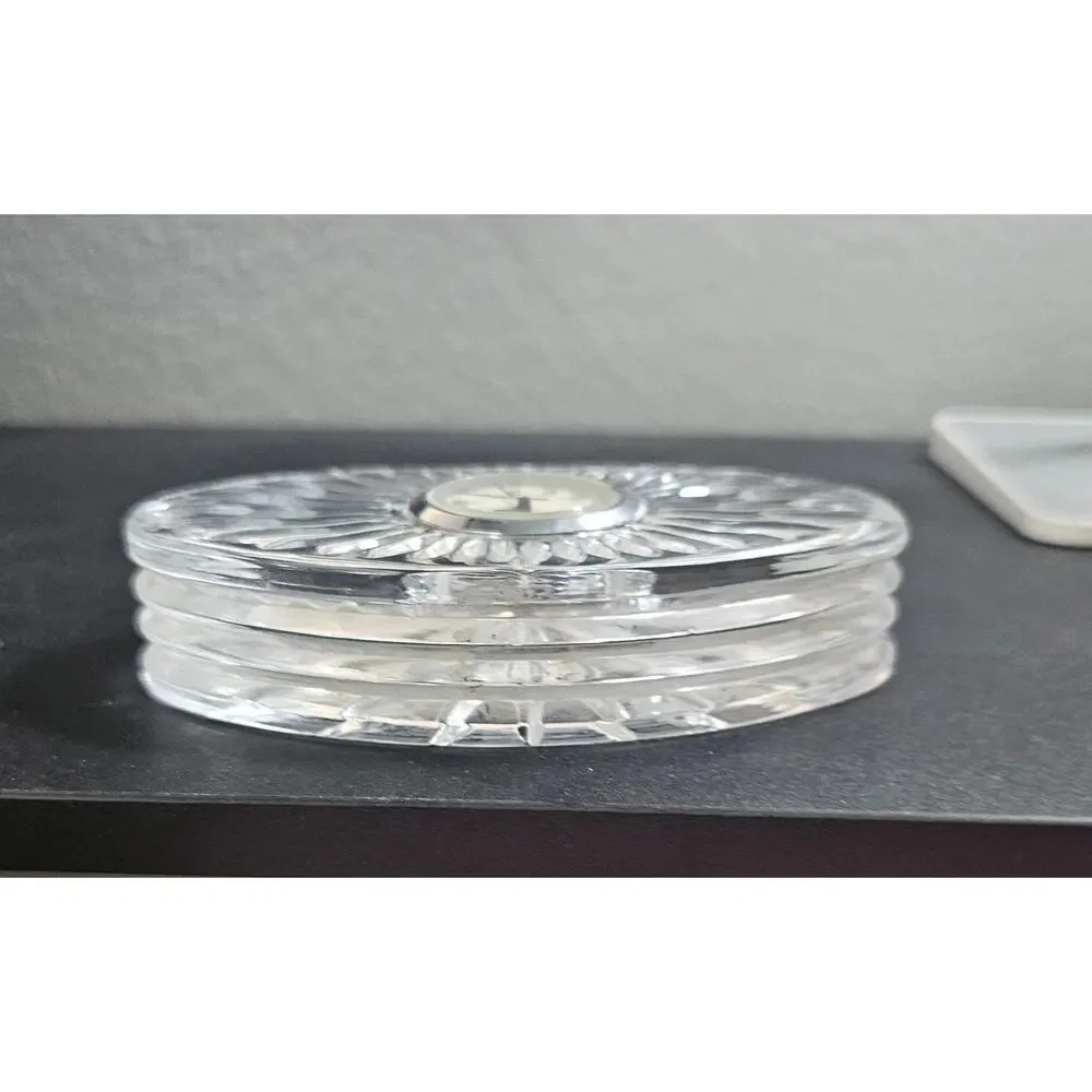 Waterford Crystal Quartz Desk Clock, Oval Starburst Design